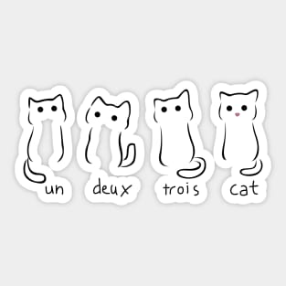 Four Cat Design, Cute Kitty Drawing, Men Women Tshirt Sticker